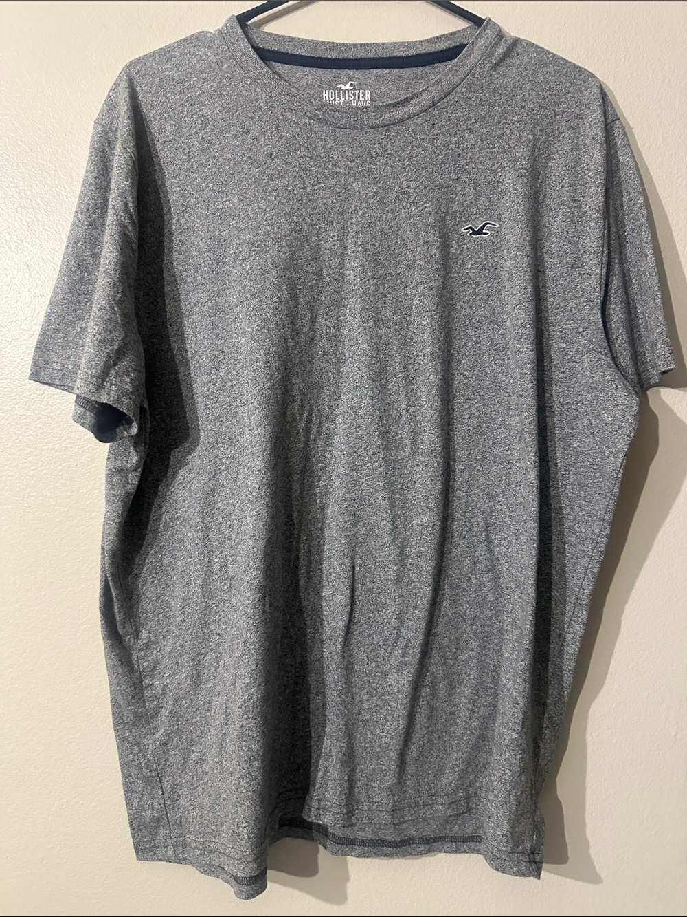 Hollister Gray Heather Short Sleeve Crew T-Shirt Sz XL